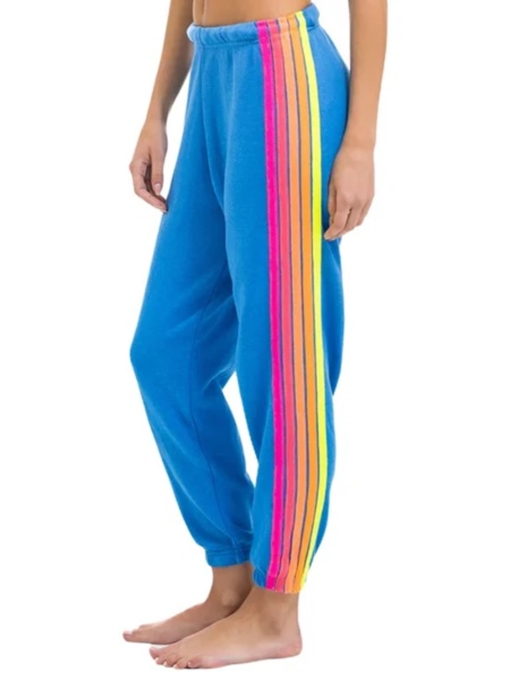 Aviator Nation 5-Stripe Sweatpants in Cobalt & Neon